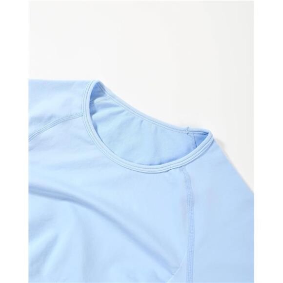 Influence Crop Top Workout Shirts for Women Sky Light - Picture 4 of 6
